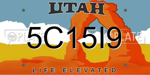 5C15I9 Utah License Plate