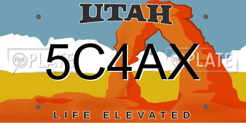 5C4AX Utah License Plate