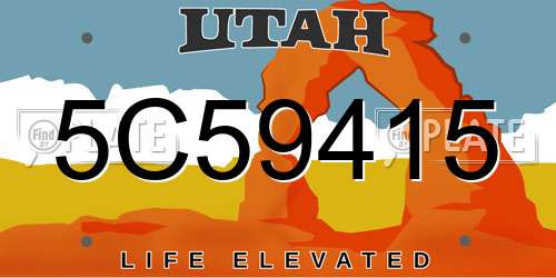 5C59415 Utah License Plate