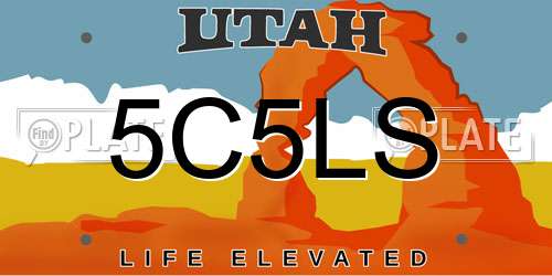 5C5LS Utah License Plate