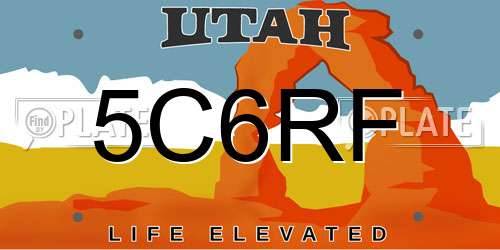 5C6RF Utah License Plate