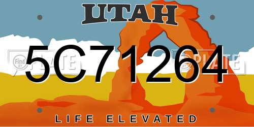 5C71264 Utah License Plate