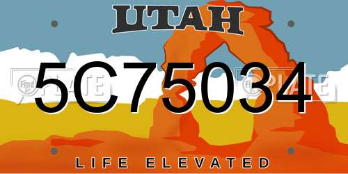 5C75034 Utah License Plate