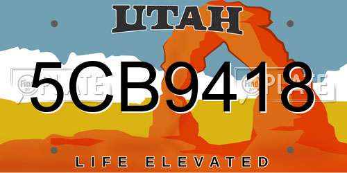 5CB9418 Utah License Plate