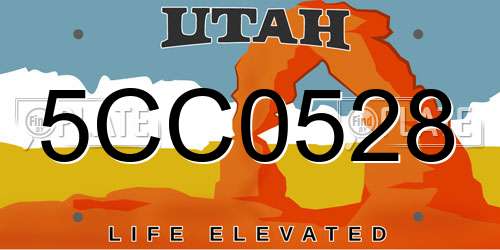 5CC0528 Utah License Plate