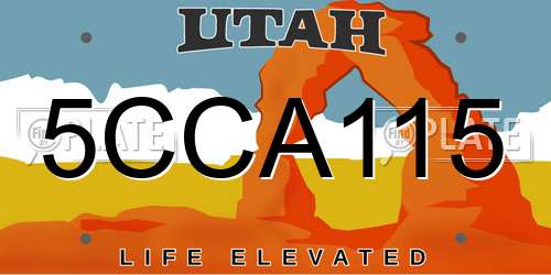 5CCA115 Utah License Plate