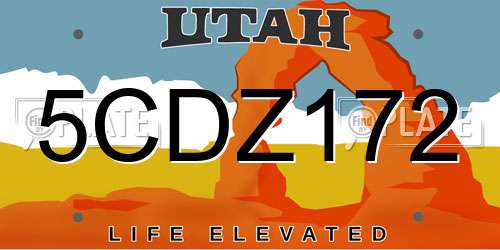5CDZ172 Utah License Plate