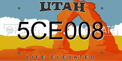 5CE008 Utah License Plate