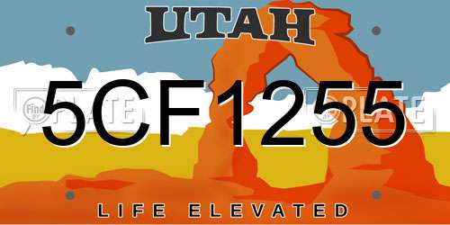 5CF1255 Utah License Plate