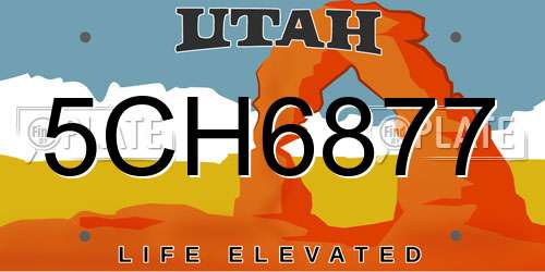 5CH6877 Utah License Plate