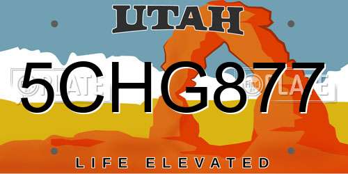 5CHG877 Utah License Plate