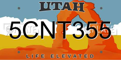 5CNT355 Utah License Plate