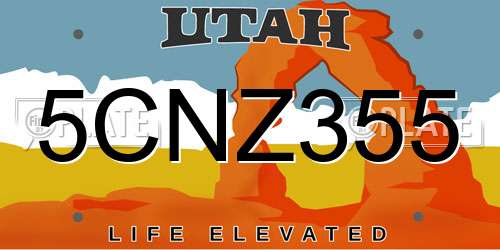 5CNZ355 Utah License Plate