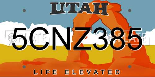 5CNZ385 Utah License Plate