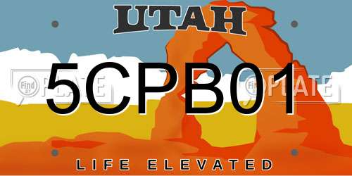 5CPB01 Utah License Plate