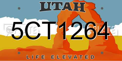 5CT1264 Utah License Plate