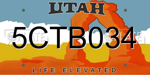 5CTB034 Utah License Plate