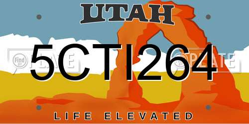 5CTI264 Utah License Plate