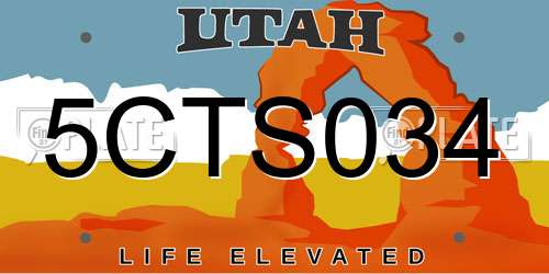5CTS034 Utah License Plate