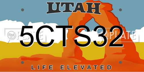 5CTS32 Utah License Plate