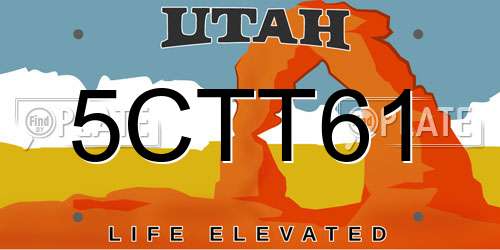 5CTT61 Utah License Plate