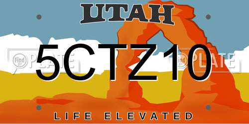 5CTZ10 Utah License Plate