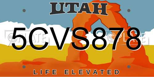 5CVS878 Utah License Plate