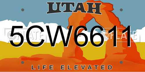 5CW6611 Utah License Plate