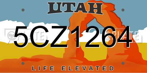 5CZ1264 Utah License Plate