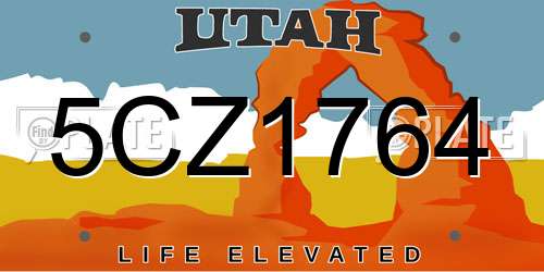 5CZ1764 Utah License Plate