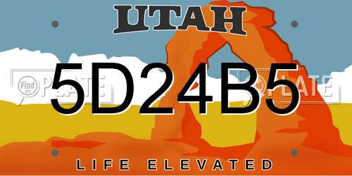 5D24B5 Utah License Plate