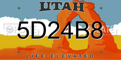 5D24B8 Utah License Plate