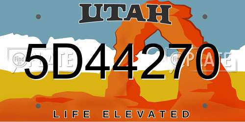 5D44270 Utah License Plate