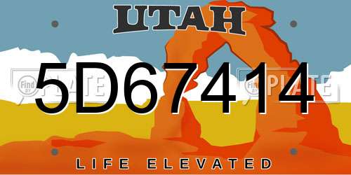 5D67414 Utah License Plate