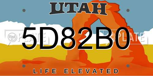 5D82B0 Utah License Plate