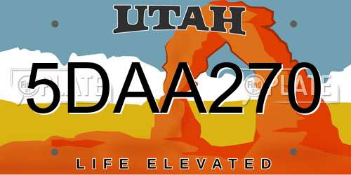 5DAA270 Utah License Plate