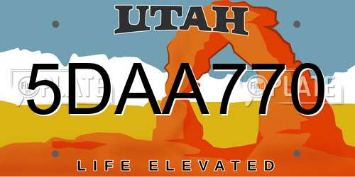 5DAA770 Utah License Plate