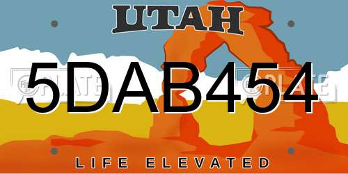 5DAB454 Utah License Plate