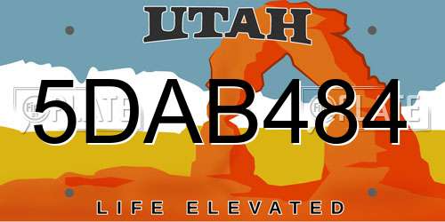 5DAB484 Utah License Plate