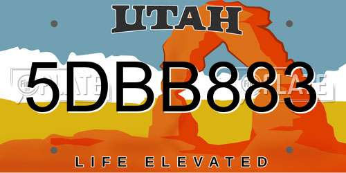 5DBB883 Utah License Plate