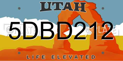5DBD212 Utah License Plate