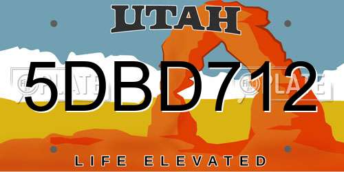 5DBD712 Utah License Plate