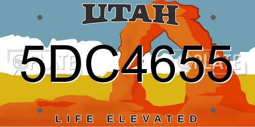 5DC4655 Utah License Plate