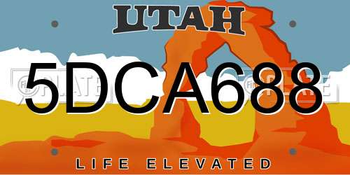 5DCA688 Utah License Plate