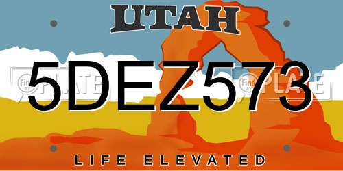 5DEZ573 Utah License Plate