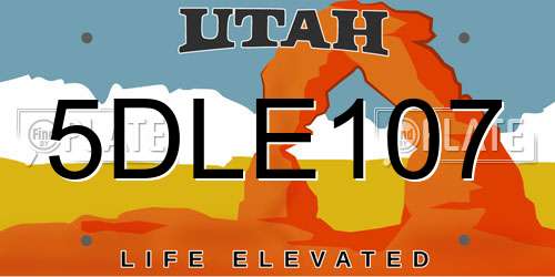5DLE107 Utah License Plate