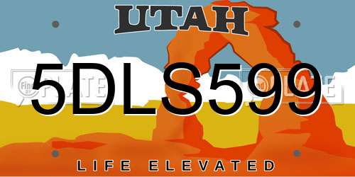 5DLS599 Utah License Plate