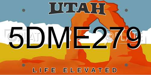 5DME279 Utah License Plate