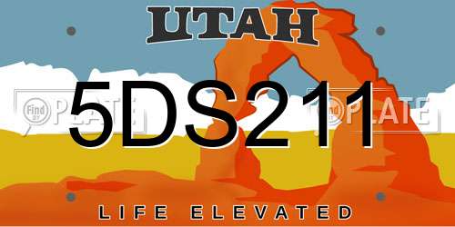 5DS211 Utah License Plate