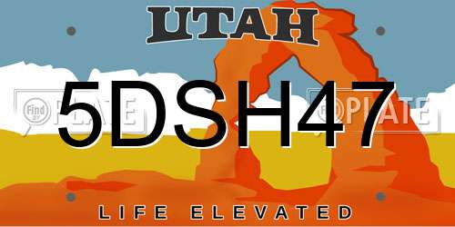 5DSH47 Utah License Plate